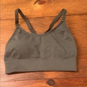 Olive Green Seamless Sports Bra